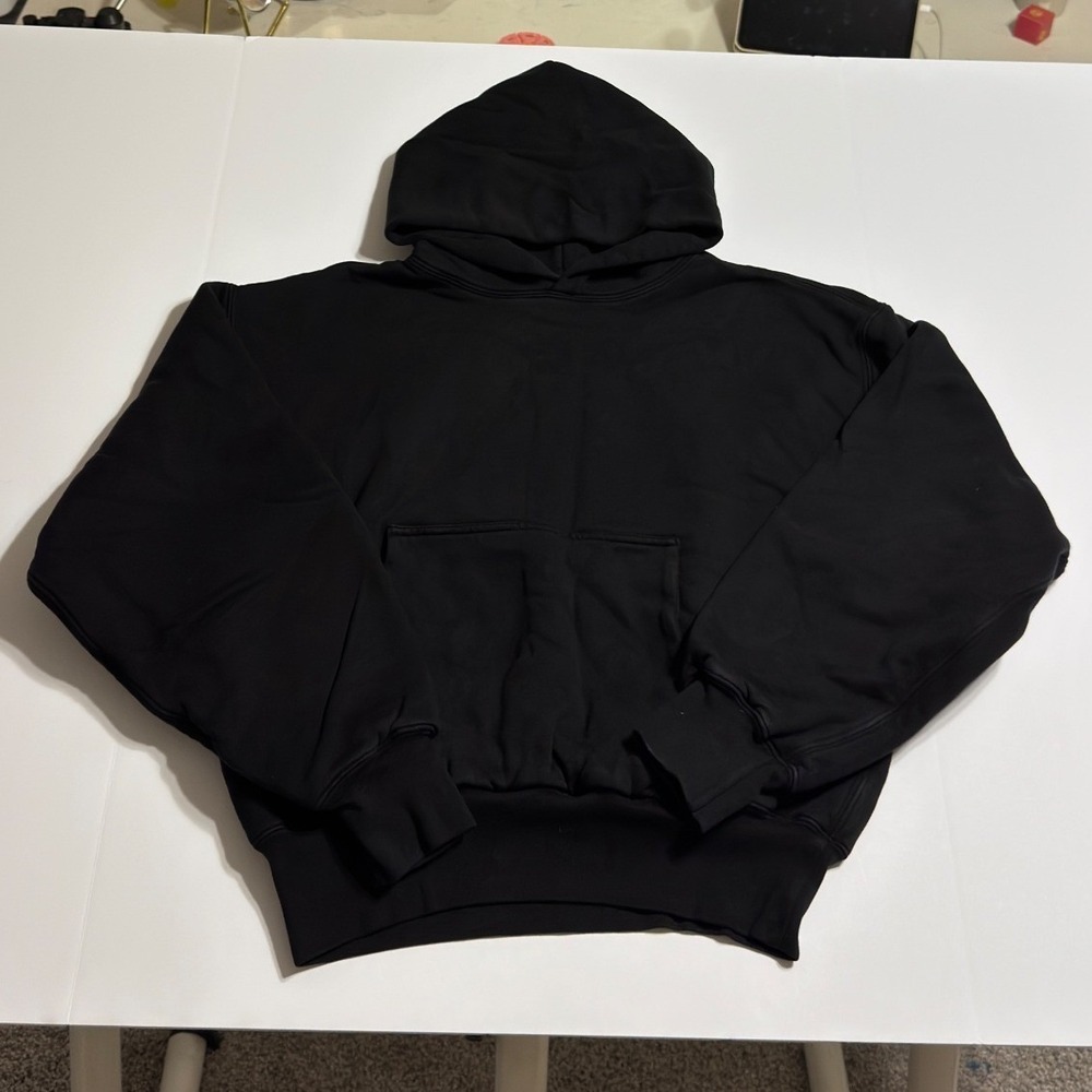 Yeezy Gap Hoodie Black Double Layered Cropped Pullover Sweatshirt